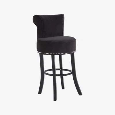 Teddy Beau Teddy's Collection Rhys Velvet Black Bar Chair