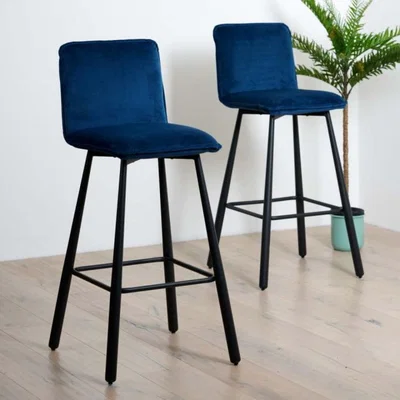 Woods Furniture Drummond Bar Stool Dark Blue Set of 2