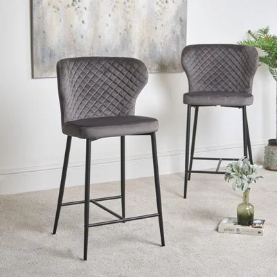 Woods Furniture Harley Bar Stool Set Of 2 - Grey