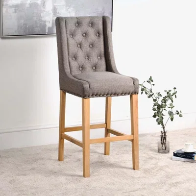 Woods Furniture Bronte Button Back Bar Stool - Dark Grey