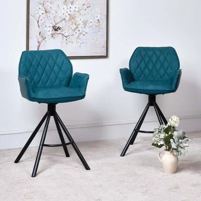 Woods Furniture Twist Bar Stool - Teal Set of 2