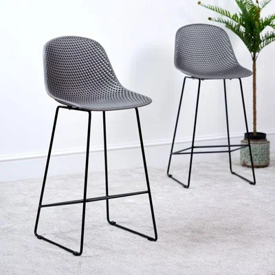 Woods Furniture Ashwin Set of 2 Bar Stools - Dark Grey