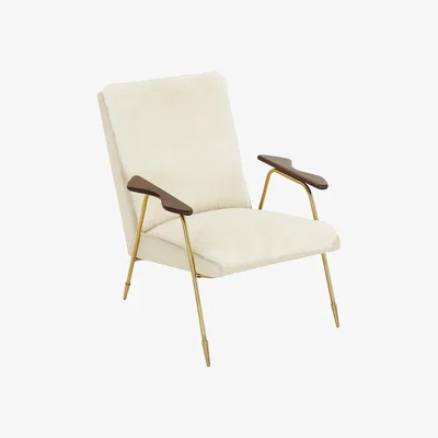 Amara Jonathan Adler - Ingmar Chair - Belgium Stone/Shearling