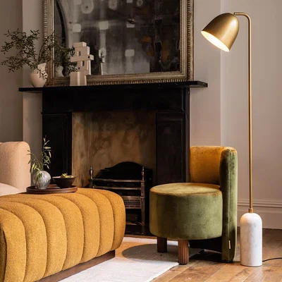 Atkin & Thyme Wesley Occasional Chair In Olive Green Velvet