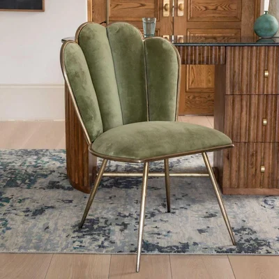 Atkin & Thyme Mara Occasional Chair In Green Velvet