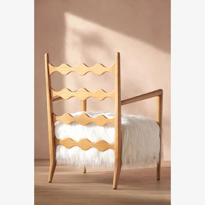 Anthropologie Katie Hodges Faux Fur Accent Chair