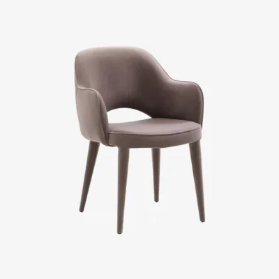 Andrew Martin Xanthe Dining Chair, Dining Chair, Bronze/Brown/Grey - Andrew Martin Velvet