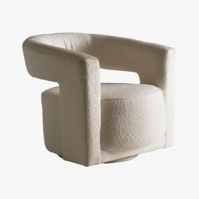 Andrew Martin Madison Swivel Chair Huntsman Ivory, Swivel Chair, Huntsman Ivory - Andrew Martin Boucle