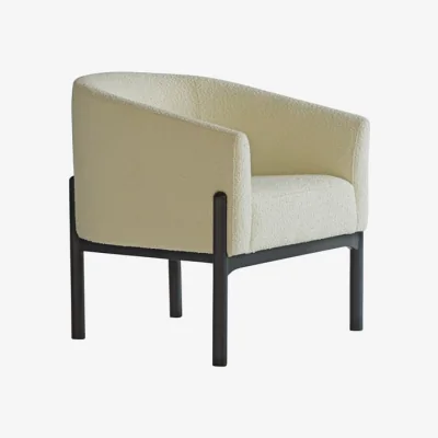 Andrew Martin Winnie Chair, Armchair, White - Andrew Martin Boucle & Other Fabric