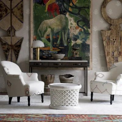Andrew Martin Victoria Chair Moroccan White, Armchair - Andrew Martin