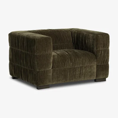 Barker and Stonehouse Vercelli 1 Seater Armchair, Green Fabric | Barker & Stonehouse