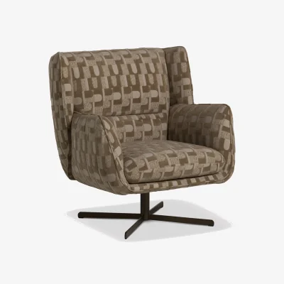Barker and Stonehouse Alade Swivel Armchair, Brown Fabric | Barker & Stonehouse