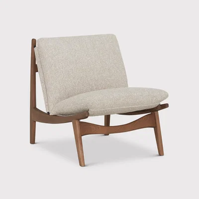 Barker and Stonehouse Pure Furniture Arbor Club Accent Chair With Wooden Legs, Neutral Fabric | Barker & Stonehouse