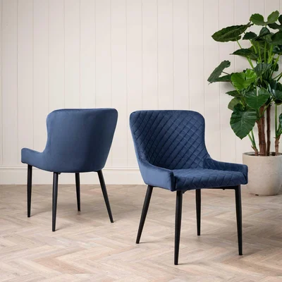 Barker and Stonehouse Rivington Dining Chair, Blue Velvet | Barker & Stonehouse