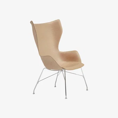 Barker and Stonehouse Kartell Smartwood Lounge Chair, Light Wood