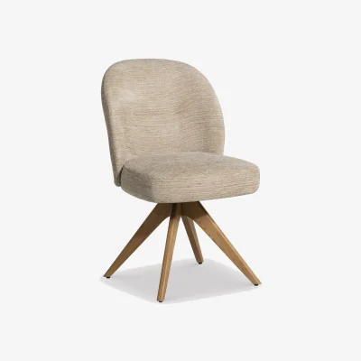Barker and Stonehouse Topanga Swivel Dining Chair without Arm, Neutral Fabric | Barker & Stonehouse