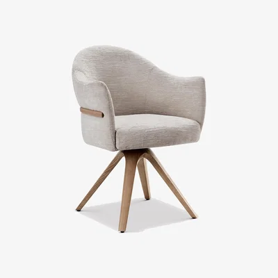 Barker and Stonehouse Fitzgerald Swivel Dining Chair, Neutral Fabric | Barker & Stonehouse