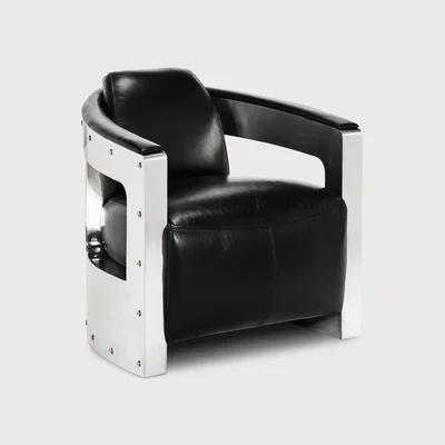 Barker and Stonehouse Timothy Oulton Mars Accent Chair Mk3, Black Leather | Barker & Stonehouse