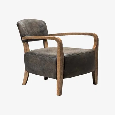 Barker and Stonehouse Timothy Oulton Cabana Chair, Vagabond Black and Weathered Oak