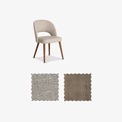 Barker and Stonehouse Pure Furniture Beck Dining Chair Wooden Legs, Grey Fabric | Barker & Stonehouse