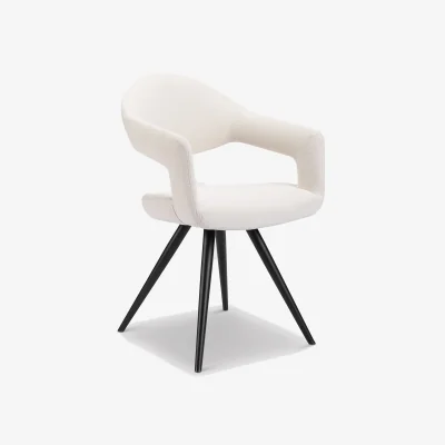 Barker and Stonehouse Lokka Arm Dining Chair Pair, White Boucle | Barker & Stonehouse