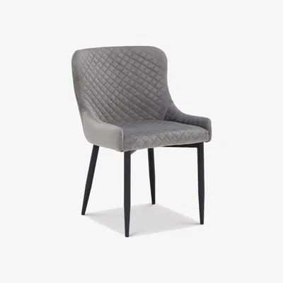 Barker and Stonehouse Rivington Dining Chair, Grey Velvet | Barker & Stonehouse