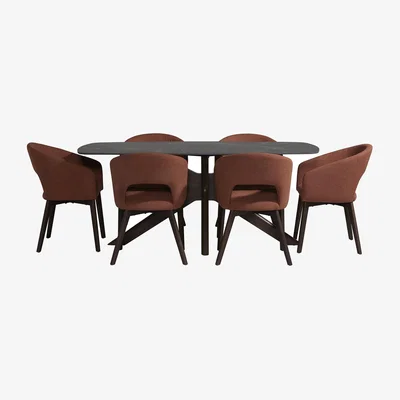 Barker and Stonehouse Allen D.Tbl+Tish 6xD.Chairs, Silver | Barker & Stonehouse