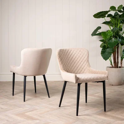 Barker and Stonehouse Rivington Dining Chair, Neutral Velvet | Barker & Stonehouse