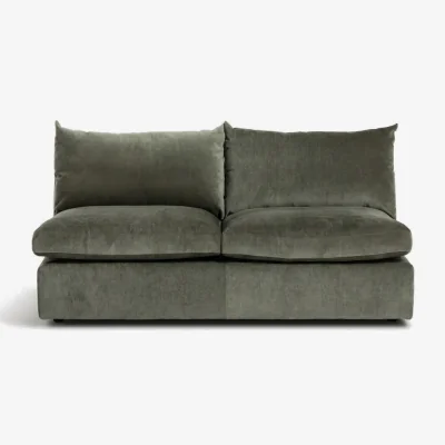 Barker and Stonehouse Providence Double Armless Unit, Green Fabric | Barker & Stonehouse