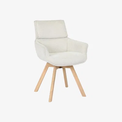Barker and Stonehouse Shona Dining Chair with Wooden Leg, Neutral | Barker & Stonehouse