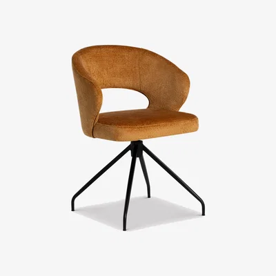 Barker and Stonehouse Pure Furniture Cagney Swivel Armchair, Gold Fabric | Barker & Stonehouse