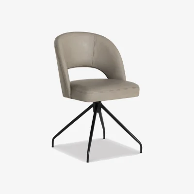Barker and Stonehouse Pure Furniture Beck Dining Swivel Chair with Metal Legs, Grey | Barker & Stonehouse
