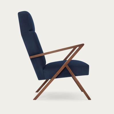 Bombinate.com Navy Blue Retrostar Lounge Chair Velvet Line