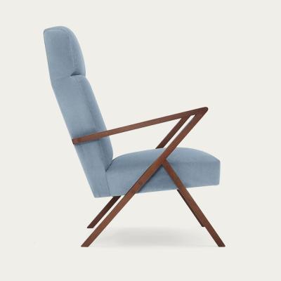 Bombinate.com Ice Grey Retrostar Lounge Chair Velvet Line