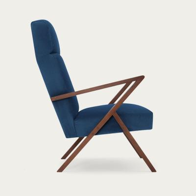Bombinate.com Royal Blue Retrostar Lounge Chair Velvet Line