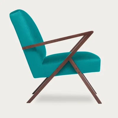 Bombinate.com Ocean Blue Retrostar Chair Velvet Line