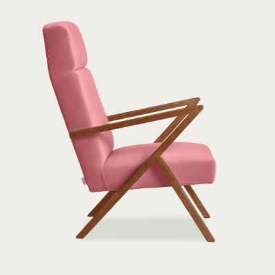 Bombinate.com Light Rose Retrostar Lounge Chair Premium Velvet Line