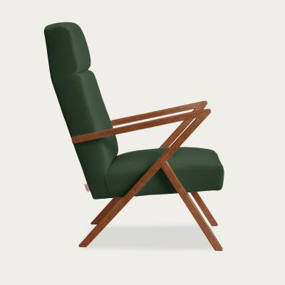 Bombinate.com Khaki Green Retrostar Lounge Chair Premium Velvet Line