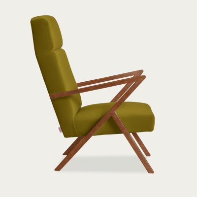 Bombinate.com Olive Green Retrostar Lounge Chair Premium Velvet Line