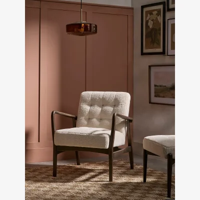 Cox and Cox Mid Century Teddy Armchair - Natural