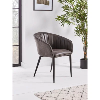Cox and Cox NEW Charcoal Fluted Tub Chair
