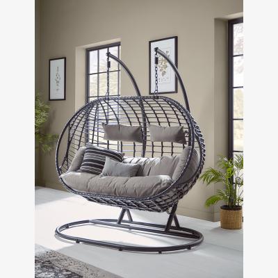 Cox and Cox Indoor Outdoor Double Hanging Chair - Black