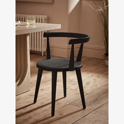 Cox and Cox Curved Back Dining Chair - Black