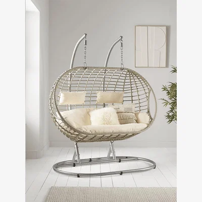 Cox and Cox Indoor Outdoor Double Hanging Chair - Grey