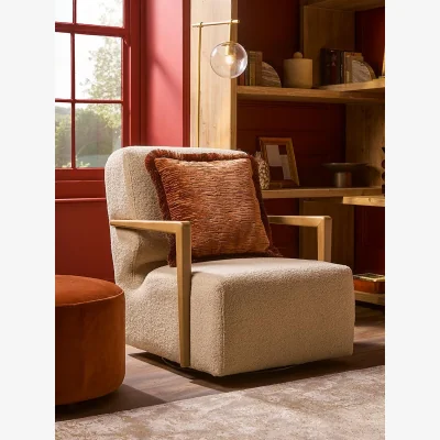 Cox and Cox Kotka Swivel Occasional Chair - Ash Velvet