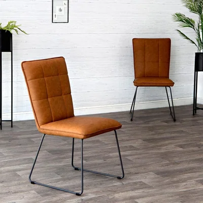Chiltern Oak Furniture Industrial Tan Panel Back Chair