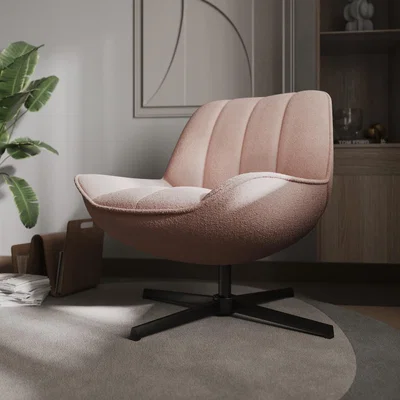 Cuckooland Flair Tivaro Swivel Boucle Accent Chair -