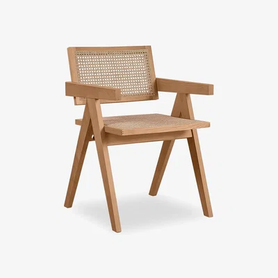 Cult Furniture Cleo Wooden Carver Dining Chair, Cane & Natural