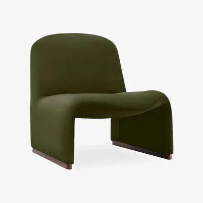 Cult Furniture Arlet Accent Chair, Olive Green Sustainable Velvet