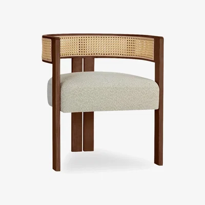 Cult Furniture Clifton Carver Dining Chair, Speckled Stone Sustainable Boucle